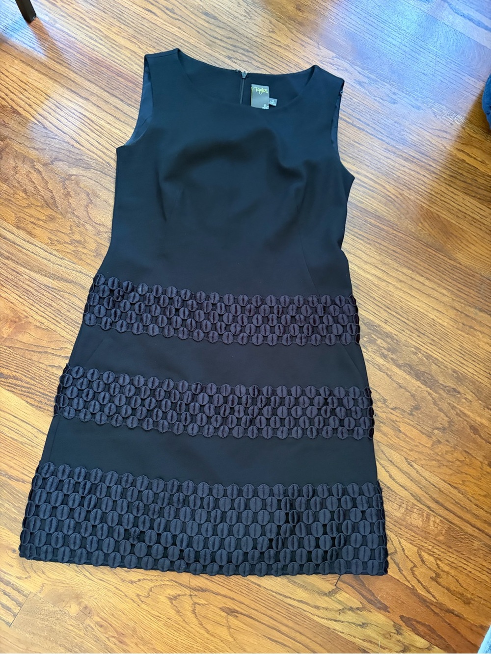 *Taylor Black Sleeveless Mini Dress with Textured Bands
